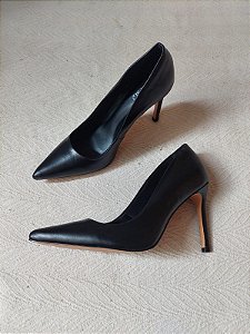 SCARPIN CELINE PRETO COURO 10CM