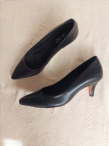 SCARPIN CELINE PRETO COURO 6CM