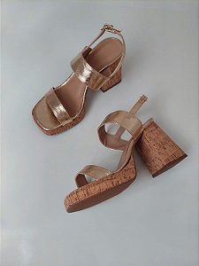 SANDALIA CORTIÇA OPHELIA DOURADA