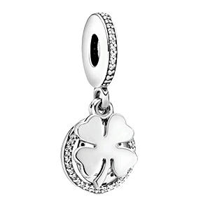 Berloque Trevo de 4 folhas e ferradura