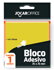 Bloco Adesivo 76X76 Amarelo Jocar 100 Fls