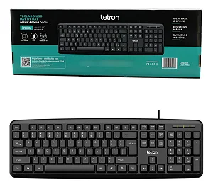 Teclado USB C/Fio Preto - Letron