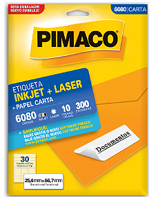 Etiqueta ink-jet 6080 Carta 25,4x66,7