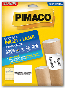Etiqueta Ink-Jet 8296 Carta 69,85x69,85 PIMACO