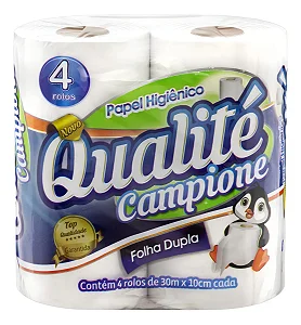 Papel Higiênico Folha Dupla C/4 Rolos - Qualité
