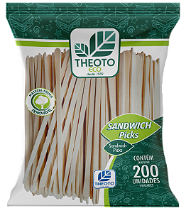 Palheta De Madeira P/sanduiche E Café c/200 - Theoto