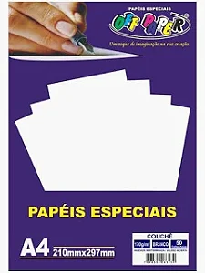 Papel Couchê A4 Branco C/50 Folhas - OFF PAPER