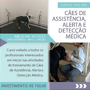 Inscrição Curso Online - Cães de Assistência, Alerta e Detecção Médica