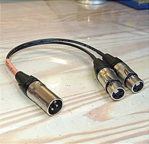 Cabo Splitter Xlr 30cm 1 Macho - 2 Fêmeas