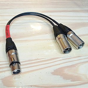 Cabo Splitter Xlr 30cm 1 Fêmea - 2 Machos