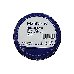 FITA ISOLANTE 19MM X 10M 0,13MM CLASSE C PT MARGÍRIUS