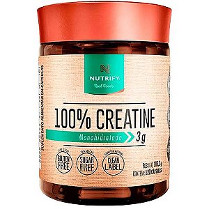 100% Creatine Monohidratada 120 Cápsulas Nutrify