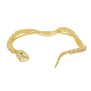 Bracelete Serpente Com Strass Cristal