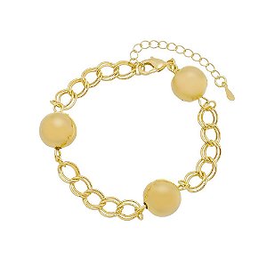 Pulseira Bolas com Elos Duplos