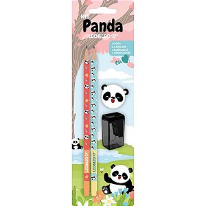 Kit Panda - 2 lápis, 1 apontador, 1 borracha