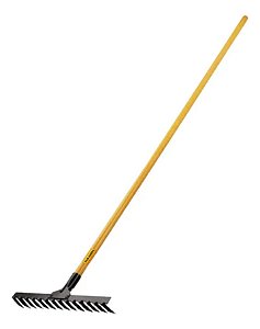 Ancinho Leve 14 Dentes Cq Cabo Madeira 120 Cm Resistente Top Cor Preto