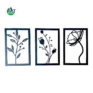 Kit Quadro decorativo Floral 20x30cm