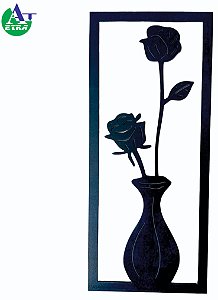 Quadro decorativo Vaso com Flor 17x40cm