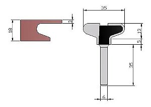 Fresa Para Puxador Cavo Moldura - Haste 6mm