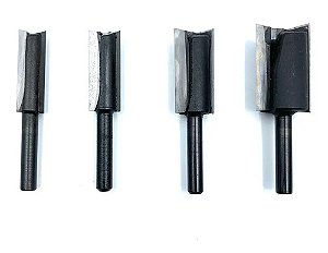 Kit Fresas Retas Canal, Rasgo, Rebaixo Para Tupia Manual 6mm