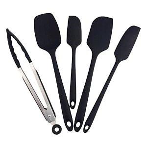 Jogo de Espátulas e Pegador em Silicone Preta
