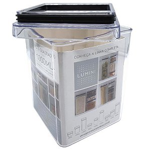 Pote Hermético Quadrado de Acrílico Lumini - 1000 ML