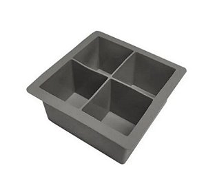 Forma de Silicone Gelo Com Tampa  4 Cubos Grandes
