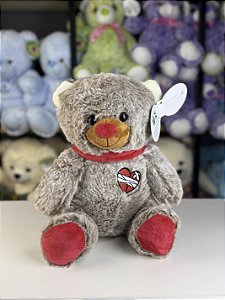 Pelúcia urso coração machucado -25cm