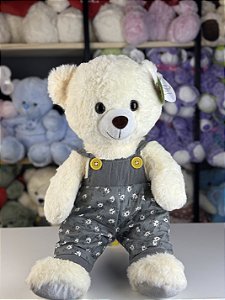 Pelúcia urso com macacão -40cm