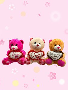 KIT 3 pelúcias cores variadas 22cm