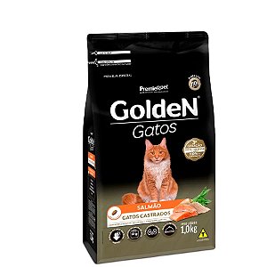 Ração Golden para Gatos Adultos Castrados Sabor Salmão 1 kg