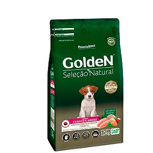 Ração Golden Seleção Natural Mini Bits para Cães Filhotes de Porte Pequeno Sabor Frango e Arroz 1 kg