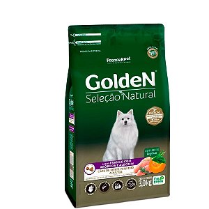 Ração Golden Seleção Natural para Cães Adultos de Porte Pequeno Sabor Frango com Abóbora e Alecrim 3 kg