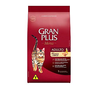 Ração Granplus para Gatos Adultos Sabor Frango e Arroz 10 KG