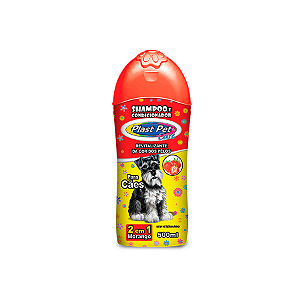 Shampoo e Condicionador 2 em 1 Morango Plast Pet Care 500ml