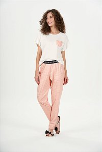 Pijama Manga Curta Com Calça