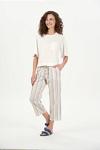 Conjunto Manga Curta Com Calça Midi