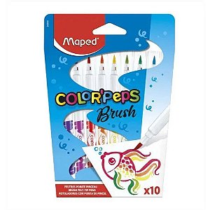 Conjunto Brush Pen Color Peps 10 Cores - Maped