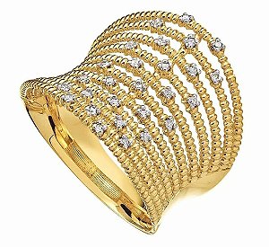 Anel estilo Carla Amorim com 27 diamantes
