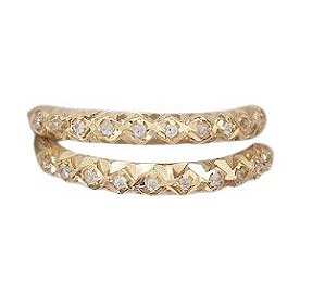 Aparador diamantado cravejado de zircônia ouro18k