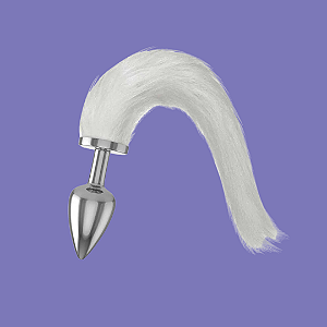 PLUG RABO DE RAPOSA PELÚCIA BRANCO