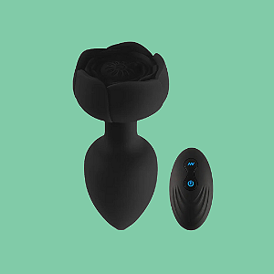 BLACK ROSE PLUG VIBRATÓRIO, GIRATÓRIO E COM CONTROLE REMOTO