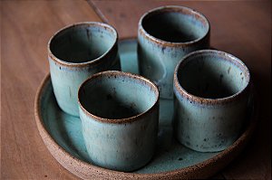 Conjunto Hora do Café - azul água