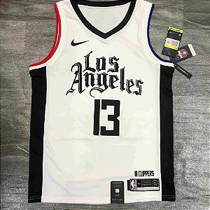Camisa de Basquete da NBA do Los Angeles Clippers White #13 Paul George