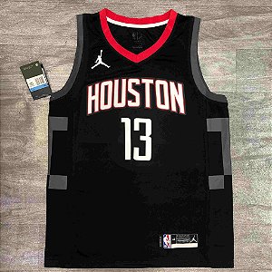 Camisa de Basquete da NBA do Houston Rockets Preta #13 Harden