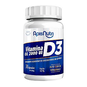 Suplemento de Vitamina D3 Oil 250mg 30 Cáps Apisnutri - SV