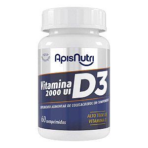 Suplemento de Vitamina D3 2000 UI 60 Comprimidos Apisnutri - SV