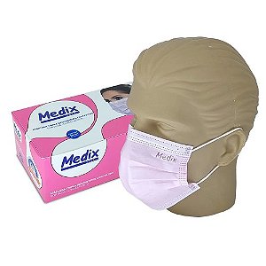 MASCARA TRIPLA C/ELAST ROSA 50UN CAIXA MEDIX
