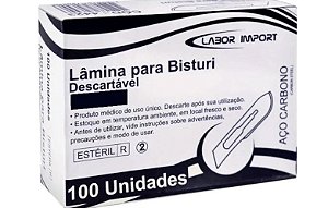 LAMINA BISTURI 15 CARBONO C/100 (HT)     - LOTE: 21483 DT. VALID: 30/11/2026