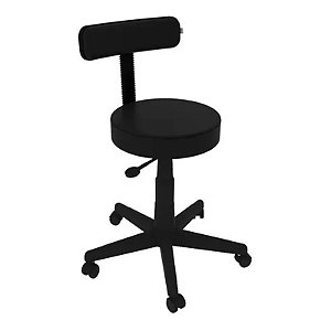 Banco Giratorio a gas c/ enc base nylon - Estof. Bege